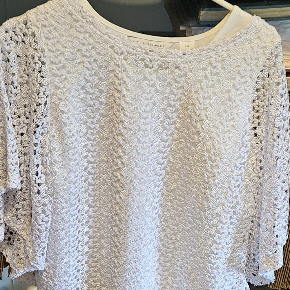 White Textured Women Top
